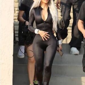 SKIMS Mock Neck Catsuit in Onyx